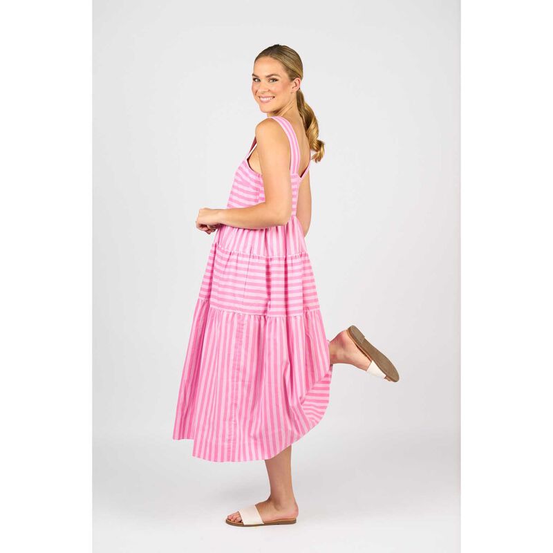 Vassalli Sleeveless Tiered Dress With Wide Straps image number 3